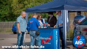 Infostand der AfD Rhein-Lahn in Nastätten mit Andreas Bleck, MdB